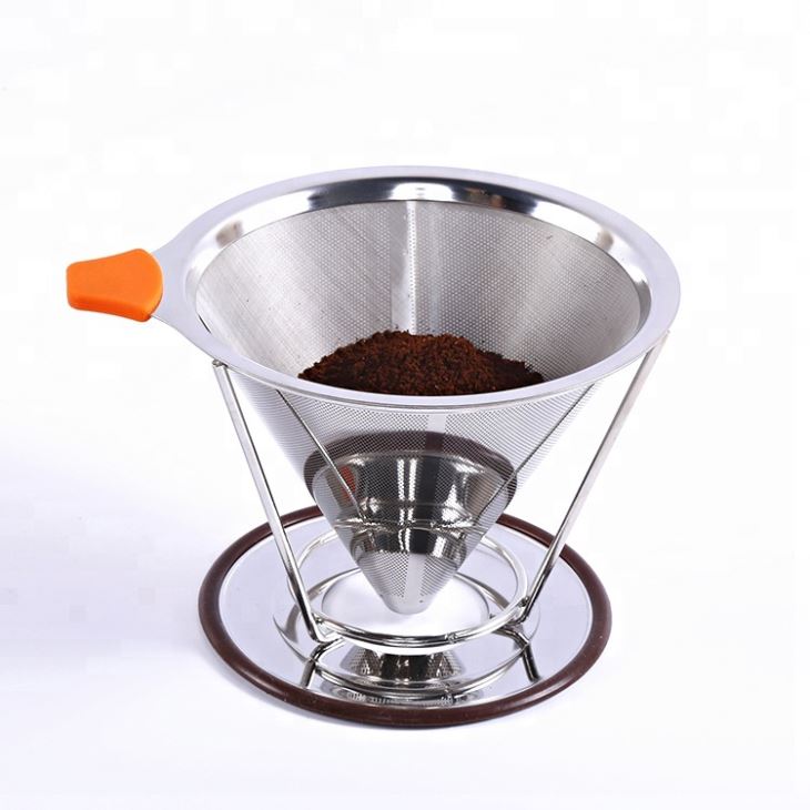 Reusable Stainless Steel Pour Over Coffee Filter With Removable Cup Stand