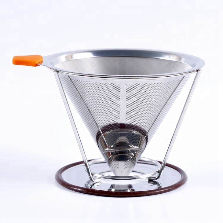 Reusable Stainless Steel Pour Over Coffee Filter With Removable Cup Stand
