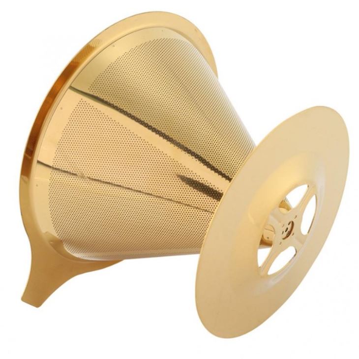 Gold Stainless Steel Coffee Filter Holder Metal Mesh Funnel Baskets Coffee Dripper Filter